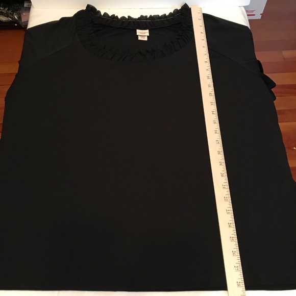 COVINGTON Ruffle Round Neck Black Short Sleeve Blouse Women’s Plus Size 26 2X - Picture 13 of 16